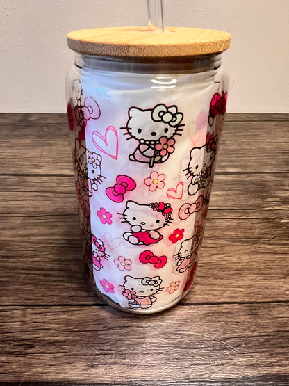 Anime 16oz Clear Glass Can