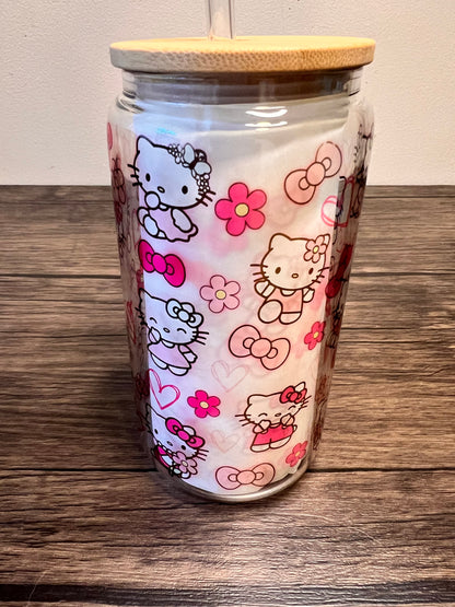 Anime 16oz Clear Glass Can