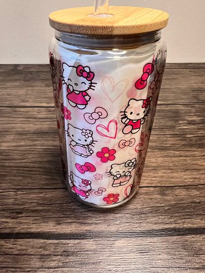 Anime 16oz Clear Glass Can