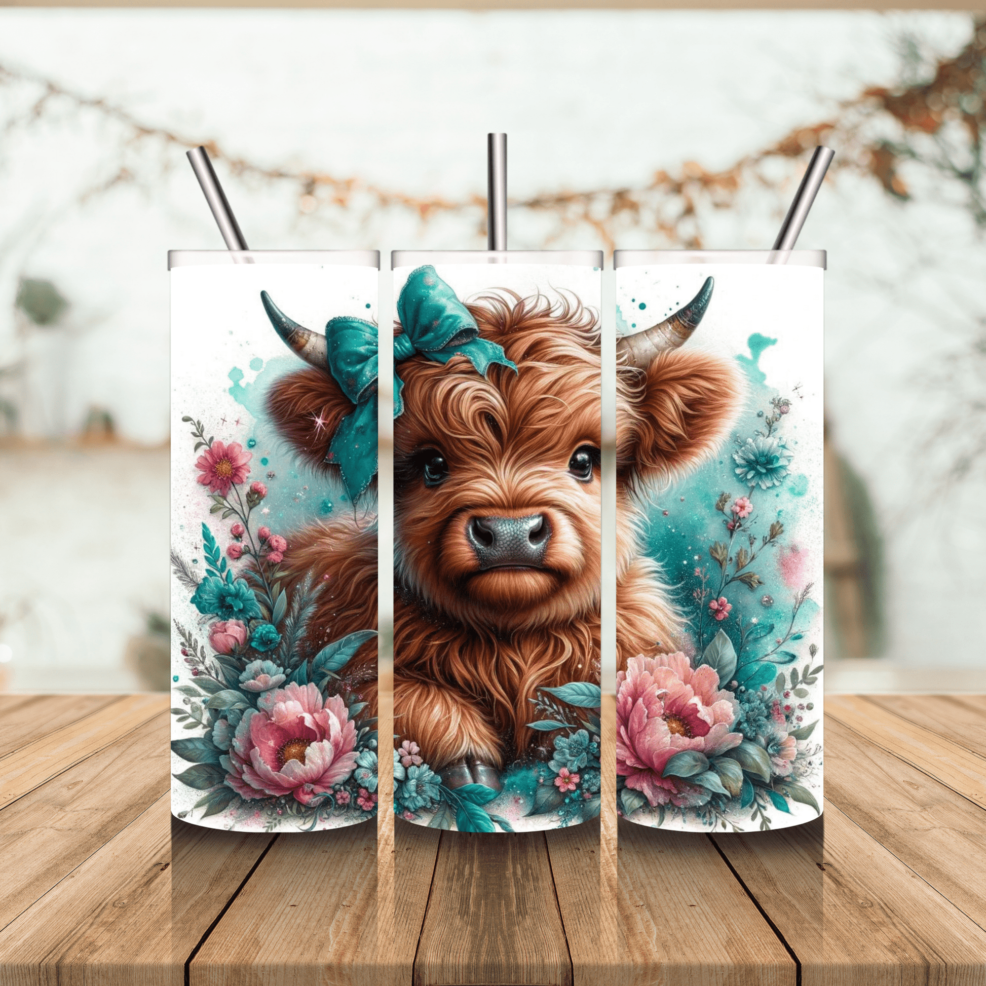 Cute Highland Cow 20oz Tumbler - Tyler's Table