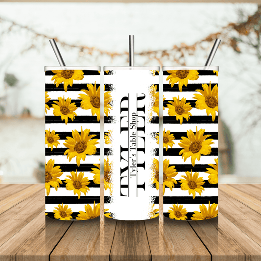 Custom Sunflower Tumbler - Tyler's Table