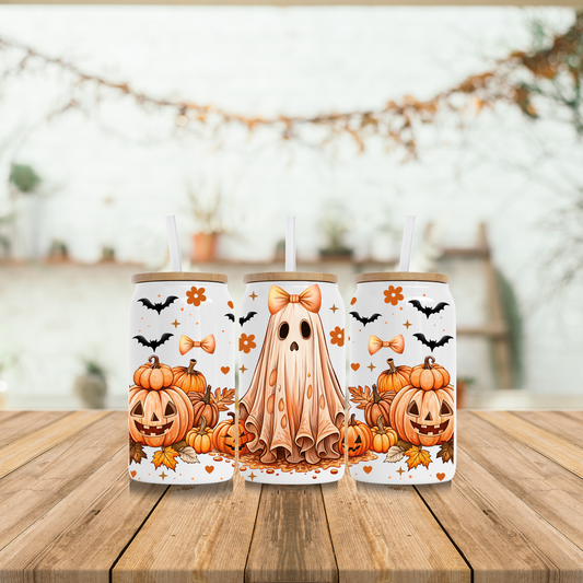 Spooky Fall Harvest 16oz Glass Can