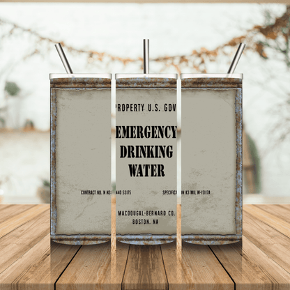 Emergency Drinking Water Fallout Tumbler - Tyler's Table