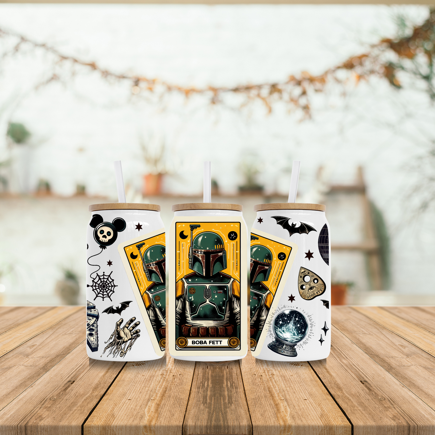 Halloween Boba Tarot 16oz Glass Can