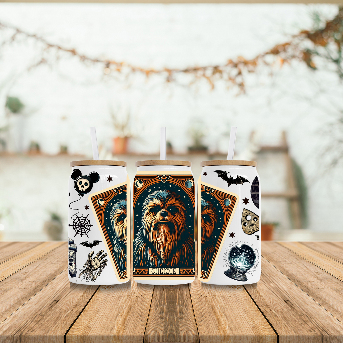 Halloween Chewie Tarot 16oz Glass Can