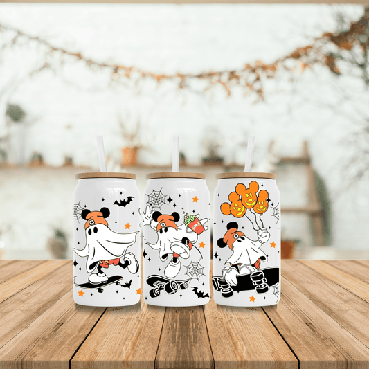 Boo! Halloween 16oz Glass Can - Tyler's Table