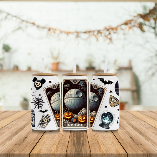 Halloween Star Tarot 16oz Glass Can